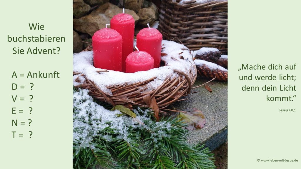 e-cards zum Advent Adventskarte Adventszeit Licht Adventskranz im Schnee rote Adventskerzen mit Tannengrün