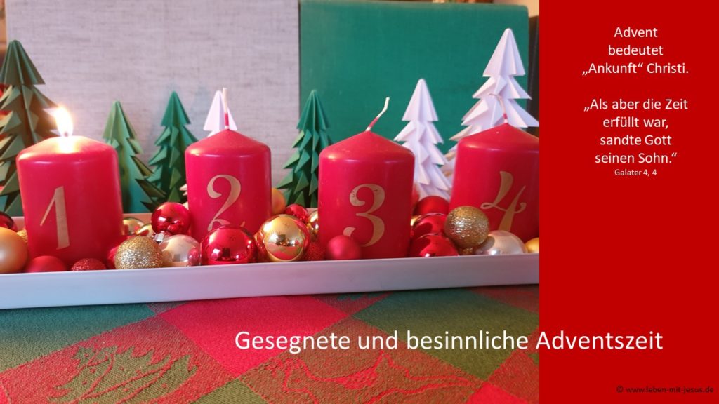 e-cards zum Advent Adventskarte Adventszeit Adventskerzen Tannenbaum Ankunft Gottes Sohn