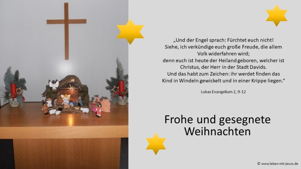 e-cards zu Weihnachten Weihnachtskarte zum Verschicken christliche e-cards frohes Weihnachtsfest gesegnete Weihnachten Weihnachtskrippe