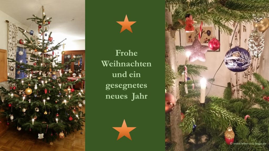 e-cards zu Weihnachten Weihnachtskarte zum Verschicken christliche e-cards frohes Weihnachtsfest gesegnete Weihnachten Tannenbaum Weihnachtsbaum