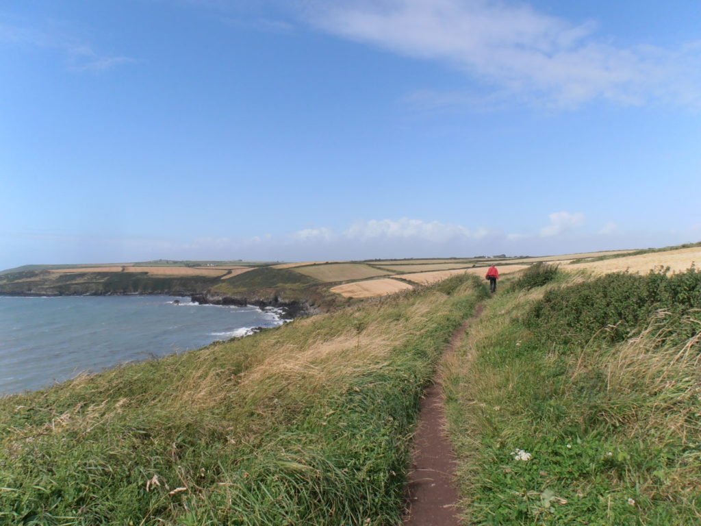 Weg am Meer Wanderung Irland Cliff Walk Entspannung Unterwegs sein Aufatmen Erholung blauer Himmel Wiesen und Felder Küstenwanderung Reisen