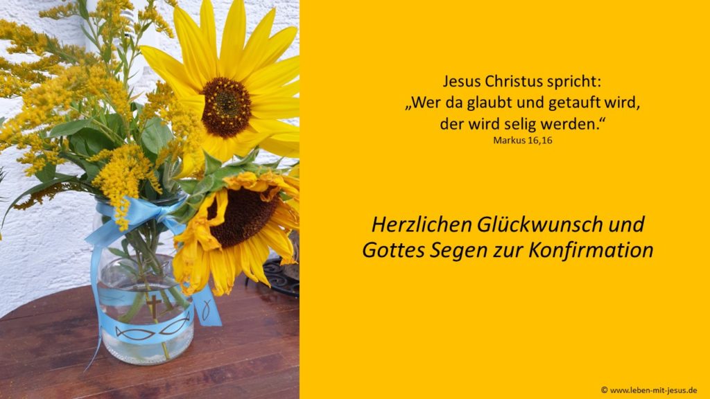 e-cards zur Konfirmation christliche e-cards e-cards mit Bibelversen moderne e-cards e-cards mit Blumen Sonnenblumen