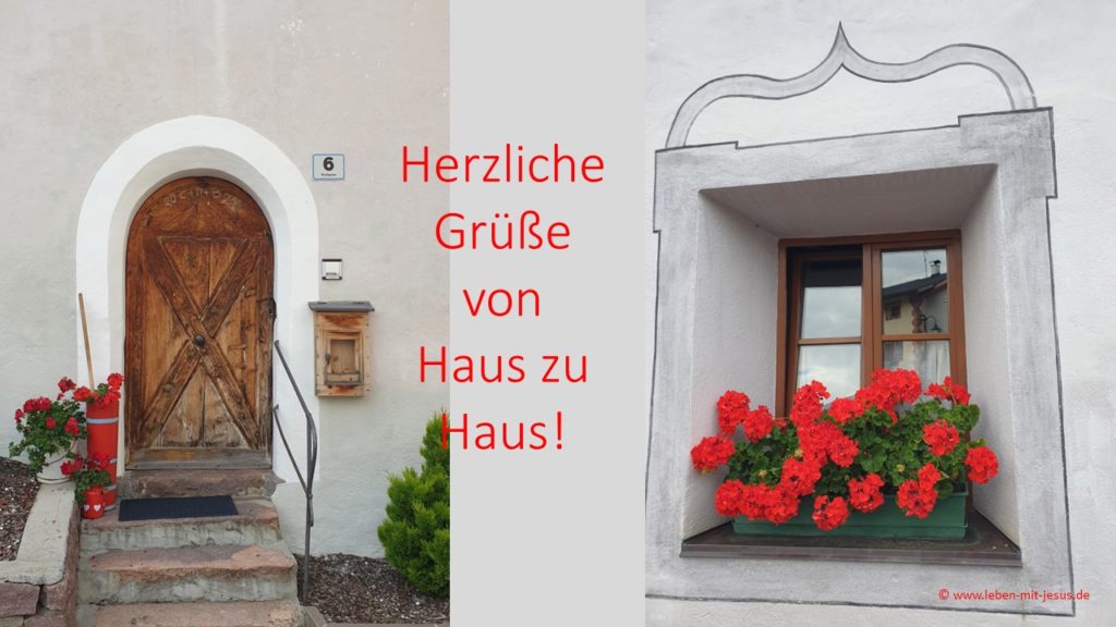 e-cards einfach mal so Grußkarte von Haus zu Haus Liebe Grüße