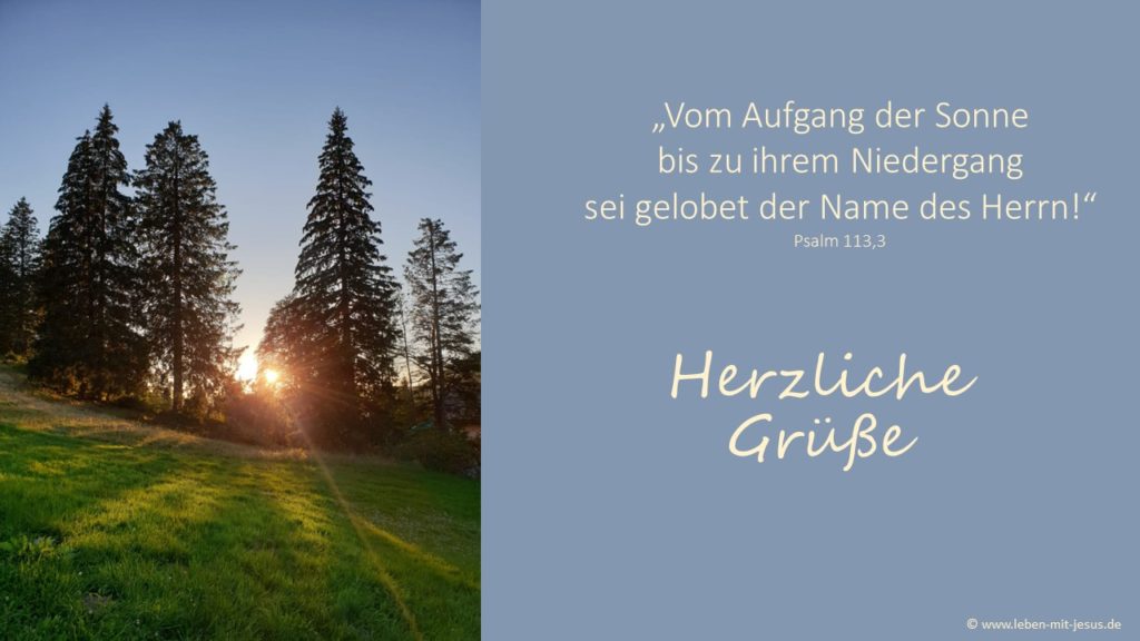 e-card einfach mal so christliche e-card mit Segensvers Bibelvers besonders schöne e-card mit Abendstimmung Sonnenuntergang im Schwarzwald
