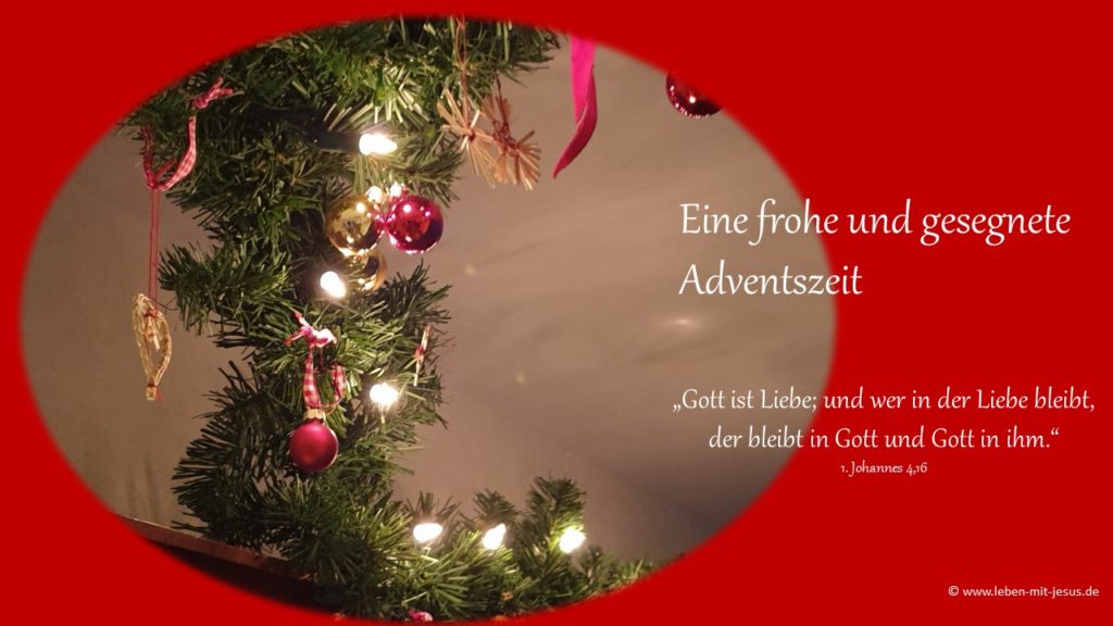 e-cards zum Advent Adventszeit stimmungsvolle e-card mit Tannenzweigen Tannengirlande Lichterkette Adventsschmuck christliche e-cards mit Bibeltexten Bibelversen Bibelsprüchen