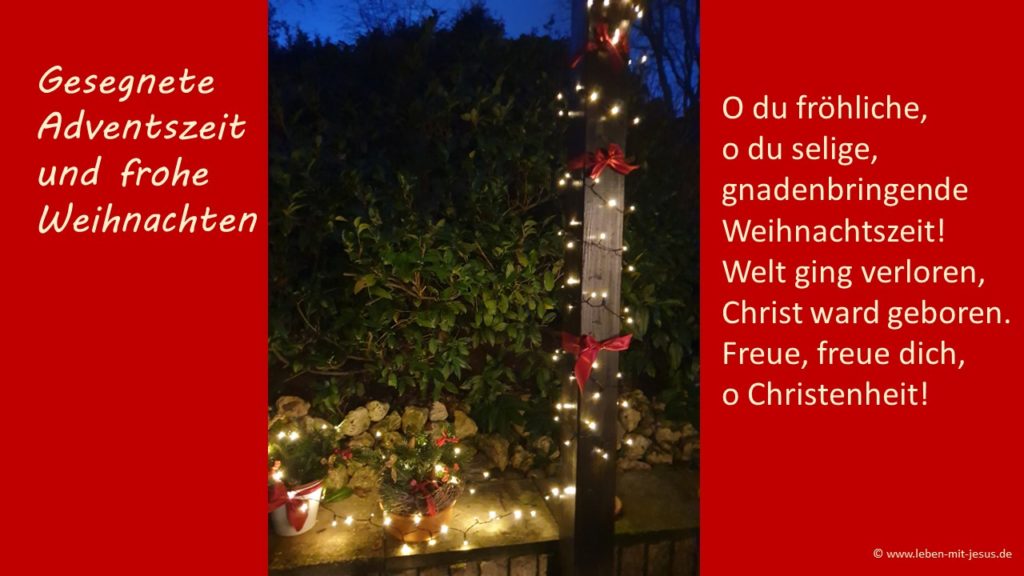 e-cards zu Weihnachten Weihnachtszeit sehr stimmungsvolle e-card mit Lichterkette und Tannengrün christliche e-card mit Bibeltexten Bibelversen Bibelsprüchen