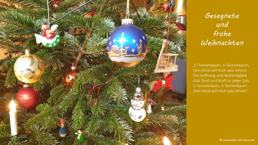 e-cards zu Weihnachten Weihnachtszeit christliche e-cards mit Weihnachtslied O Tannenbaum Lied