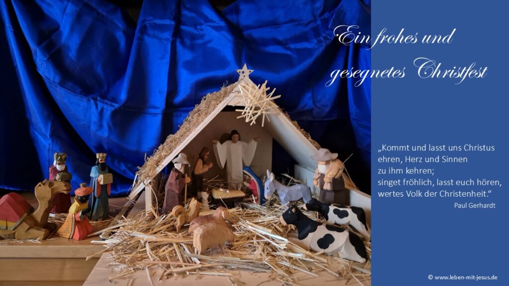 e-card zu Weihnachten Weihnachtsgrußkarte Grußkarte mit Krippe Weihnachten christliche e-card besonders schöne e-crad Paul Gerhardt Segensvers Weihnachtskrippe Jesus Christus Geburtstag